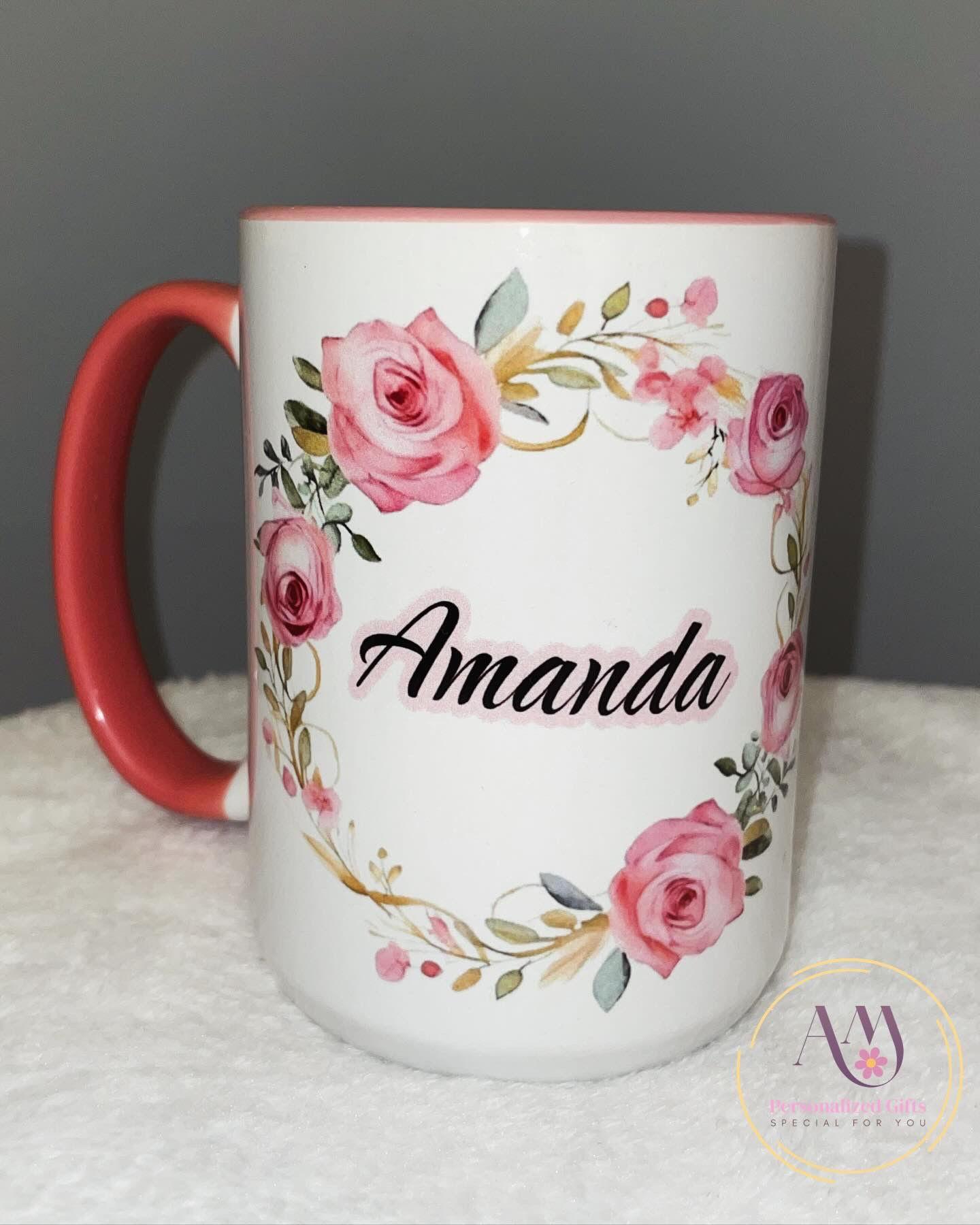 Taza personalizada con flores