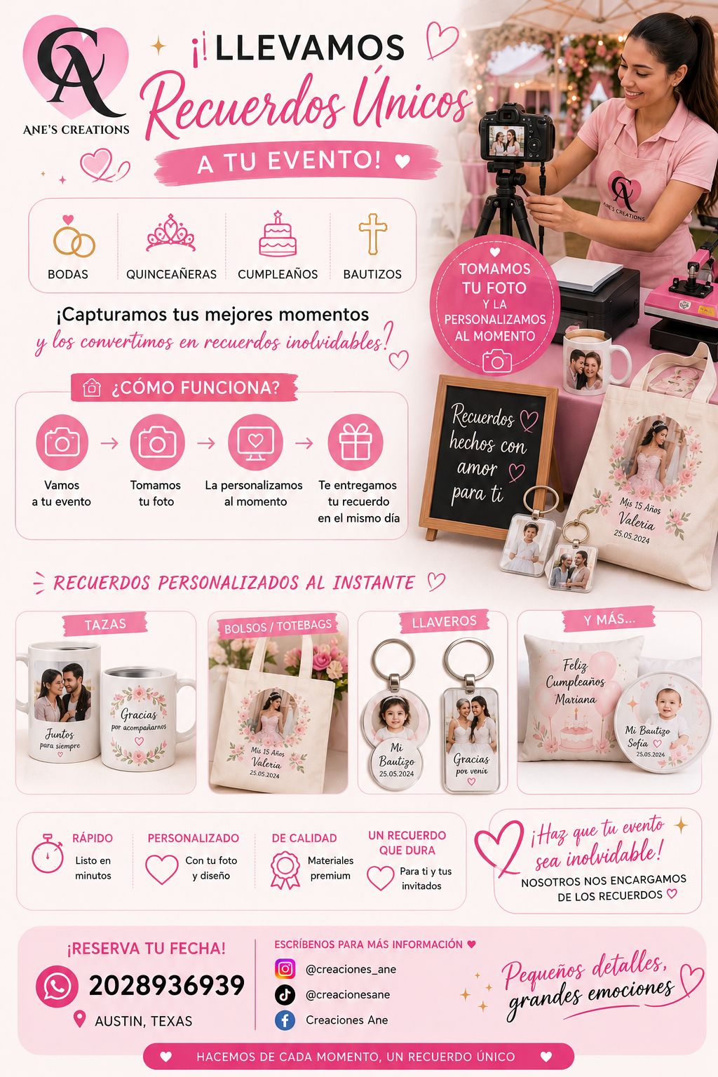 Recuerdos personalizados al instante para eventos